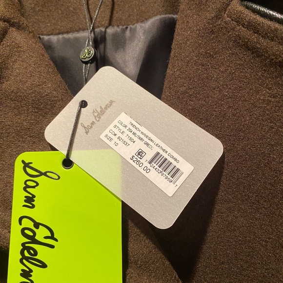 Sam Edelman coat vegan leather/wool new with tags - Picture 2 of 2